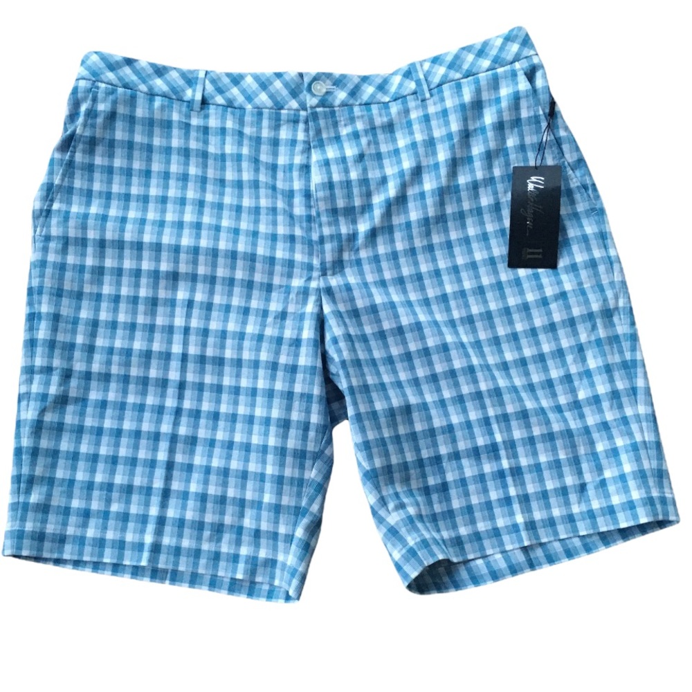 2/$40 Walter Hagen 11 Majors Plaid Golf Flat Front Shorts Size 40